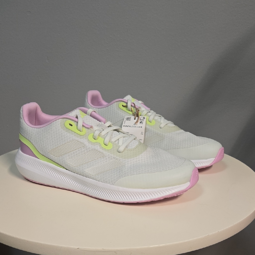Adidas Runfalcon 3.0 K - Womans 7 - Pink, Green And White